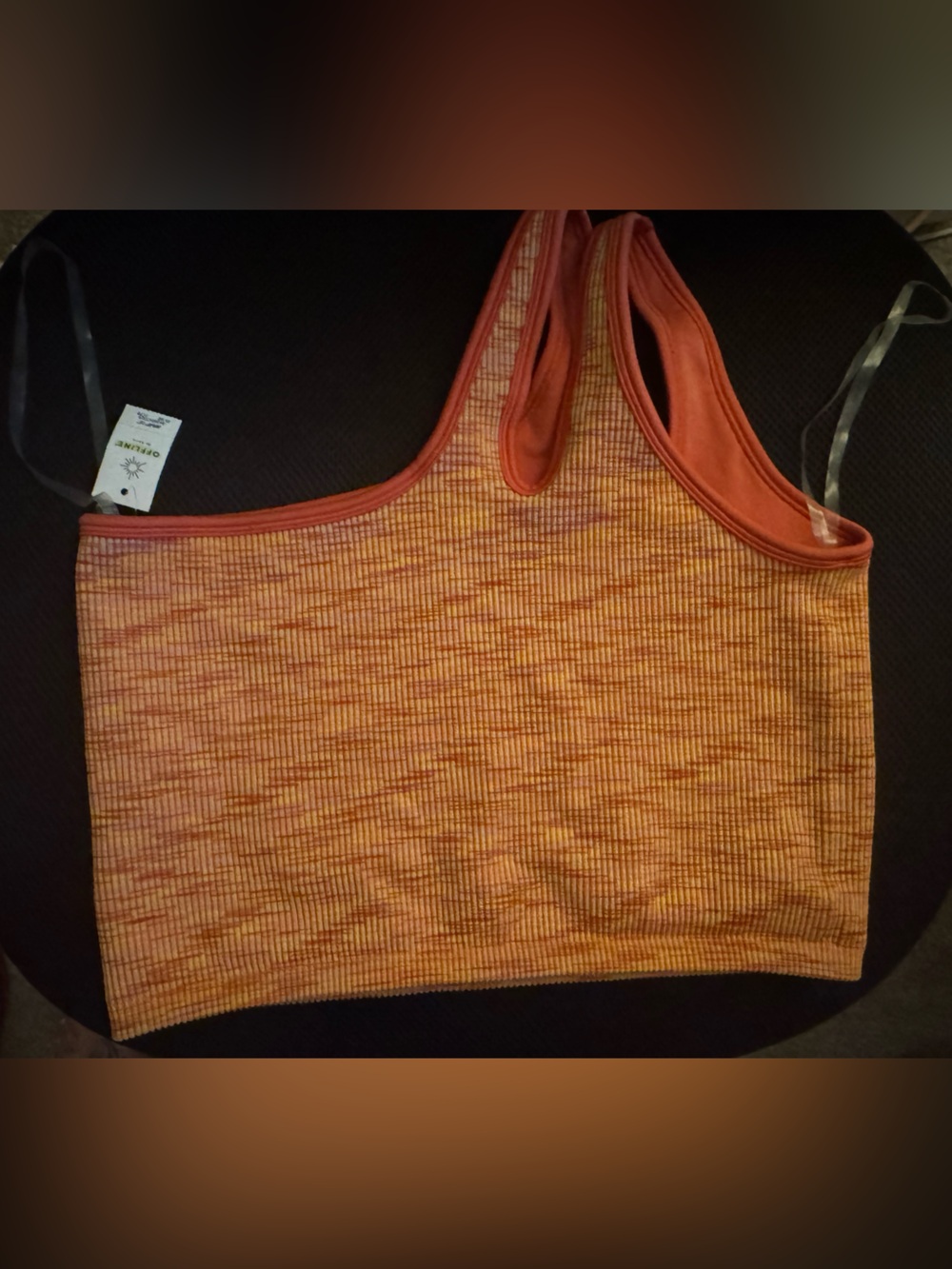 Seamless Orange Heather Sports Bra Top - Arie Offline